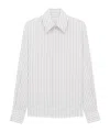 Saint Laurent Cassandre Striped Cotton Shirt Shirts Black In Multi
