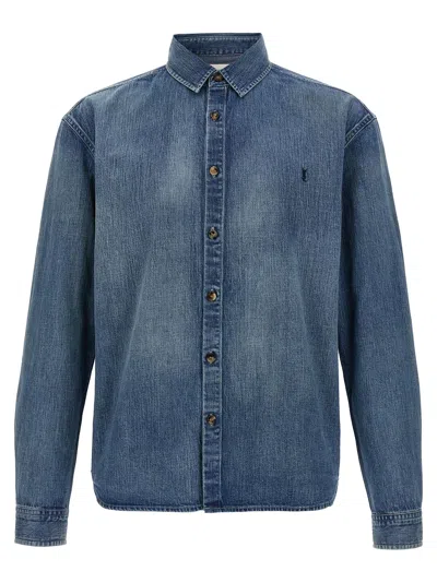 Saint Laurent Cassandre Shirt Shirt And Blouse Blue