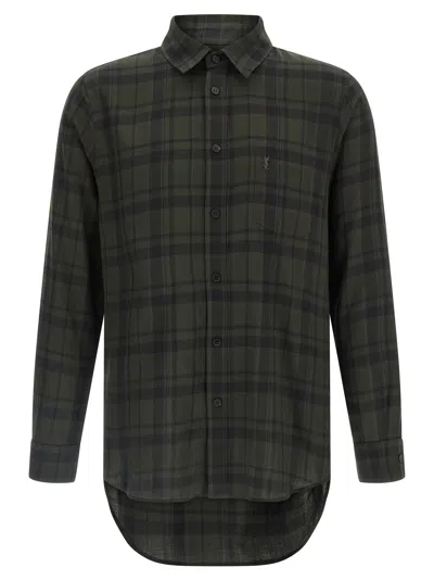 SAINT LAURENT CASSANDRE SHIRT SHIRT AND BLOUSE GREEN