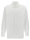 Saint Laurent White Pointed Collar Long Sleeve Shirt In Cotton Man In White