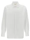Saint Laurent White Pointed Collar Long Sleeve Shirt In Cotton Man In White