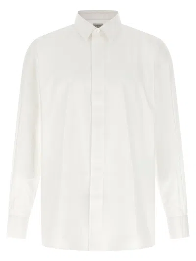 Saint Laurent White Classic Cotton Shirt In Animal Print