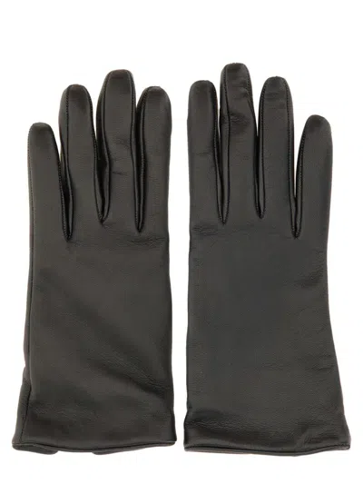 Saint Laurent Cassandre Short Gloves In Black