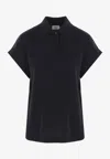 Saint Laurent Sleeveless Polo Shirt In Black