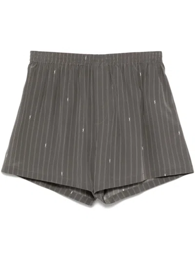 Saint Laurent Men's Silk Clothing Shorts In Grey