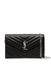 Saint Laurent Cassandre Leather Shoulder Bag In Black