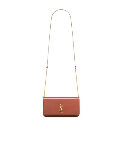 Saint Laurent Cassandre Shoulder Bag In Brown