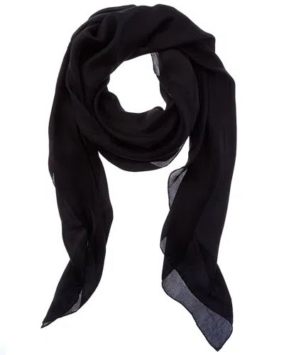 Saint Laurent Cassandre Silk Scarf In Black