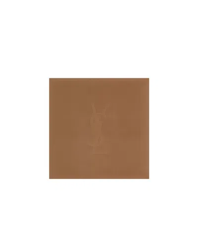 Saint Laurent Cassandre Silk Scarf In Brown