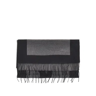 Saint Laurent 'cassandre' Silk Scarf In Gray