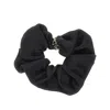 Saint Laurent Cassandre Silk Satin Scrunchie In Black