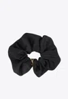 Saint Laurent Cassandre Silk Satin Scrunchie In Black