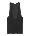 Saint Laurent Cassandre Tank Top In Silk Jersey In Black