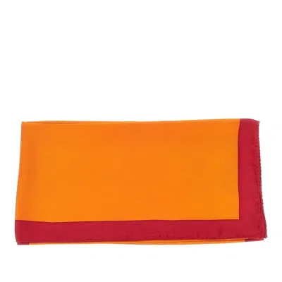 Saint Laurent 'cassandre' Silk Twill Scarf In Multi