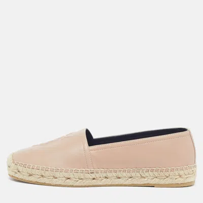 Pre-owned Saint Laurent Cassandre Size 36 Powder Pink Leather Espadrille Flats