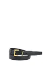 Saint Laurent Cassandre Slim Belt In Brown