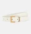 SAINT LAURENT CASSANDRE SLIM LEATHER BELT,P00436938