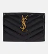 Saint Laurent Cassandre Small Leather Wallet In Black