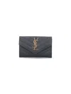 Saint Laurent "cassandre" Small Wallet In Black