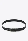 Saint Laurent Cassandre Smooth Leather Belt