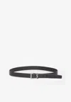 Saint Laurent Cassandre Interwoven Leather Belt In Black