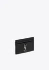 Saint Laurent Cassandre Smooth Leather Cardholder In Black
