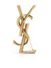 Saint Laurent Cassandre Crocodile Metal Brooch Accessories In Grey