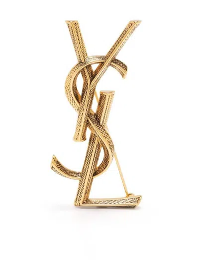 SAINT LAURENT SAINT LAURENT CASSANDRE SNAKE METAL BROOCH ACCESSORIES