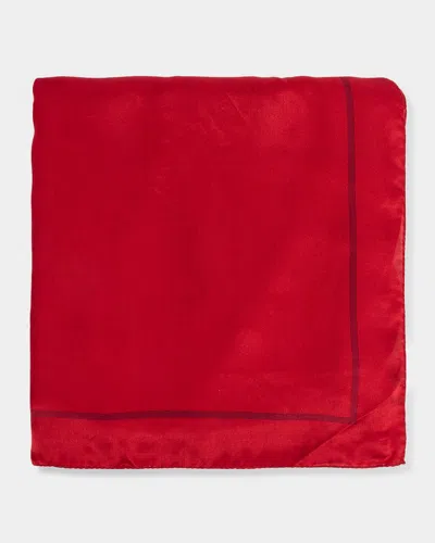 Saint Laurent Cassandre Square Silk Scarf In Red