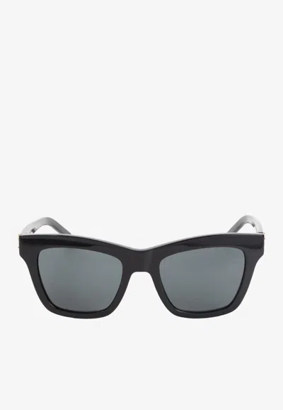 Saint Laurent Cassandre Square Sunglasses In Black