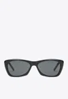 Saint Laurent Cassandre Square Sunglasses In Black