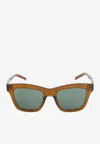Saint Laurent Cassandre Square Sunglasses In Multi