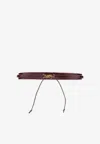 Saint Laurent Cassandre Multiwrap Leather Bracelet In Brown