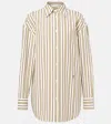 Saint Laurent Cassandre Striped Cotton Poplin Shirt In Multicoloured