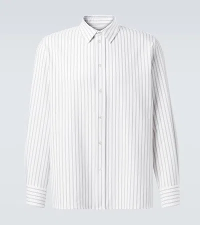 Saint Laurent Cassandre Striped Cotton Poplin Shirt