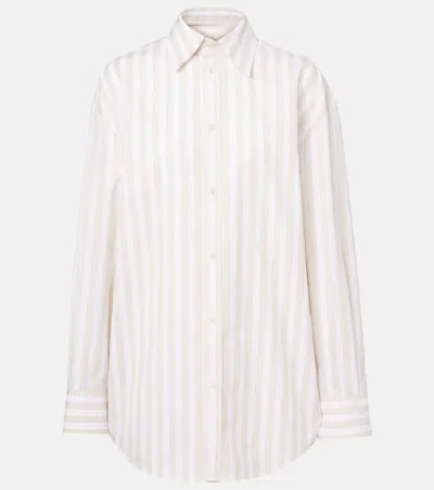 SAINT LAURENT CASSANDRE STRIPED COTTON SHIRT