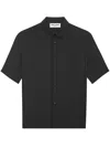 Saint Laurent Cassandra Hemd Aus Bio-seide In Black
