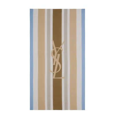 Saint Laurent Cassandre Striped Scarf In Multi