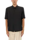 Saint Laurent Cassandre Striped Shirt In Black