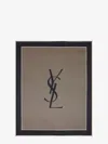 Saint Laurent Cassandre Striped Silk Charmeuse Stole In Brown