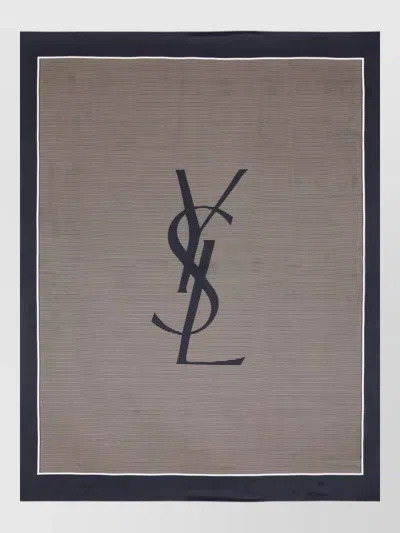 Saint Laurent Cassandre Striped Silk Charmeuse Stole