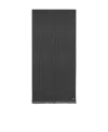 Saint Laurent Cassandre Striped Silk Scarf In Black
