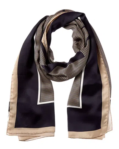 Saint Laurent Cassandre Striped Silk Stole In Multi