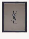Saint Laurent Cassandre Striped Silk Charmeuse Stole In Brown