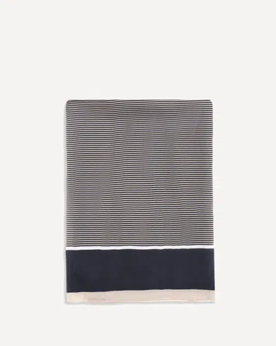 Saint Laurent Cassandre Striped Stole In Blue