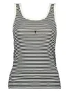 Saint Laurent | Black And Natural Striped Cassandre Tank Top| Women | L In Weiss