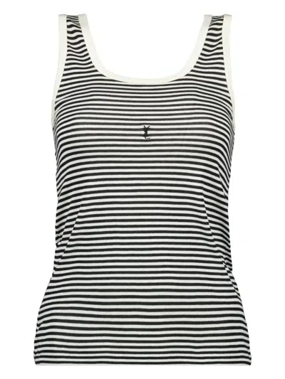 SAINT LAURENT CASSANDRE STRIPED TANK TOP