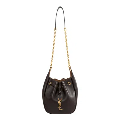 Pre-owned Saint Laurent Cassandre Supple Bucket Bag 'fondente/dark Sigaro' | Black | Women's Size Onesize