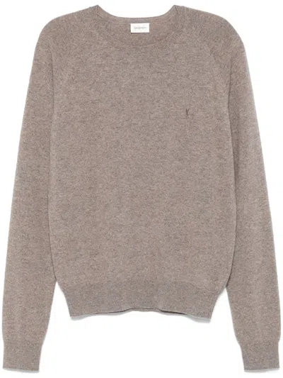 Saint Laurent Man Beige Knitwear In Neutral