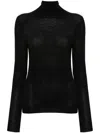 Saint Laurent Cassandre Wool Turtleneck Sweater Clothing In Black